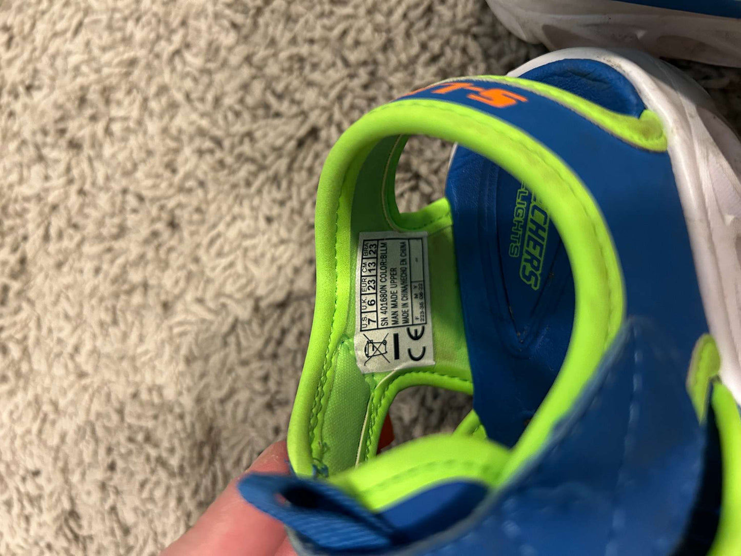Sketchers S-Lights Sneaker-Sandals - BLUE (size 7), Shoes 7 (Walkers:12-24 mth)