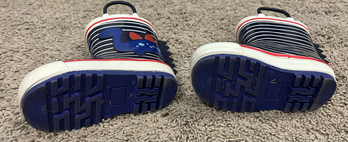 Joe Fresh Rubber Boots - DINO STRIPES (Size: 6), Shoes 6 (Walkers:12-24 mth)