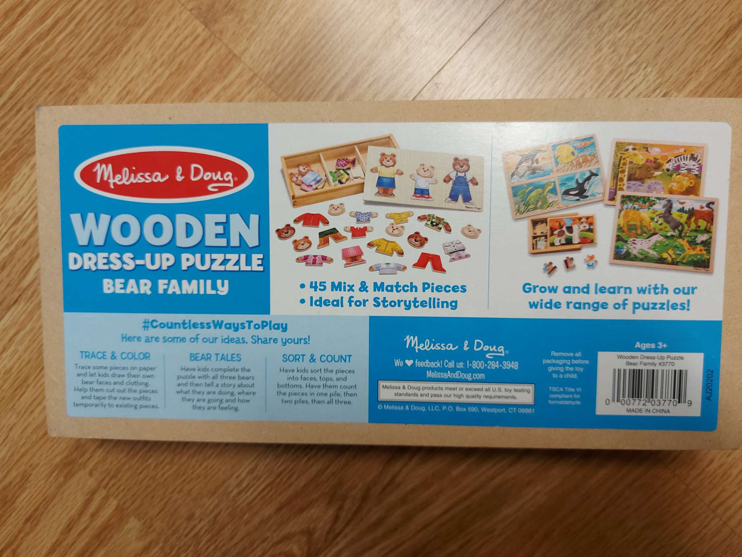 Melissa & Doug Wooden Dress-up Puzzle - Bear Family