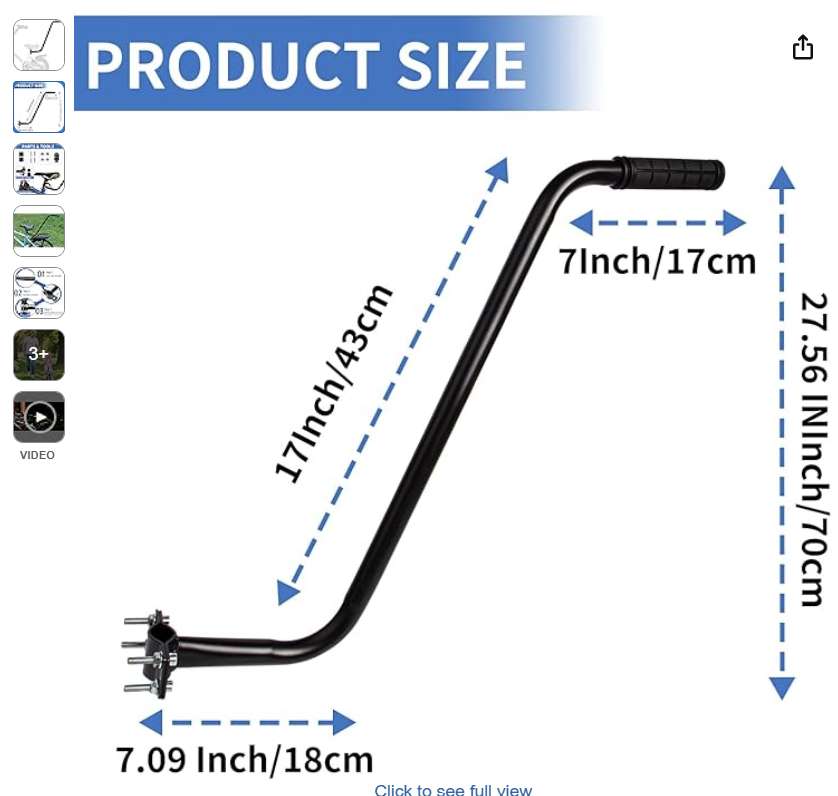 Bike Training Handle for Kids Trainer Balance Push Bar