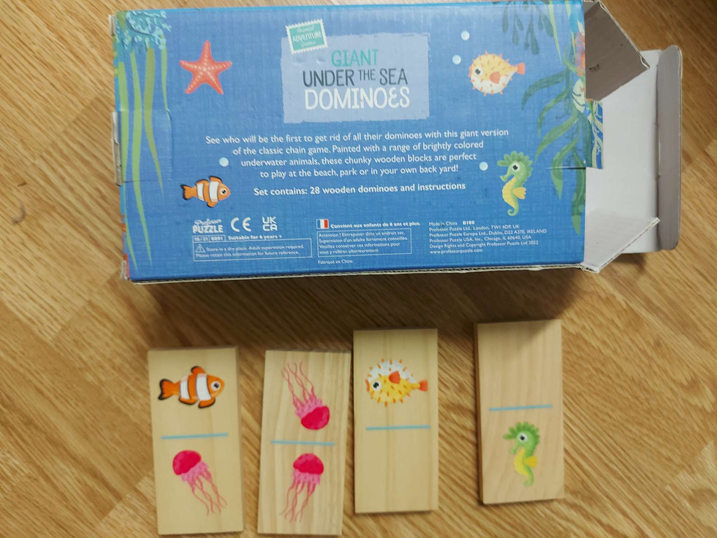 Giant under the sea dominos -28 wooden pieces