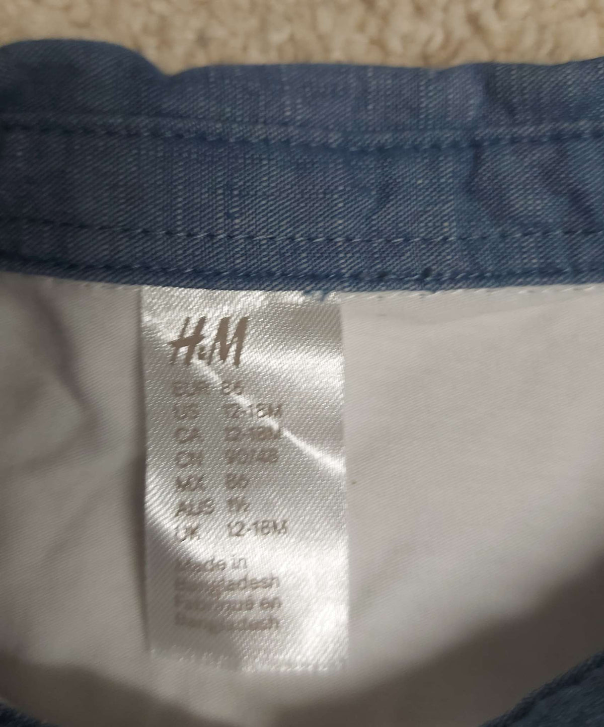 H&M white onesie Size 12-18M, Kids 18 Month (12-18M)