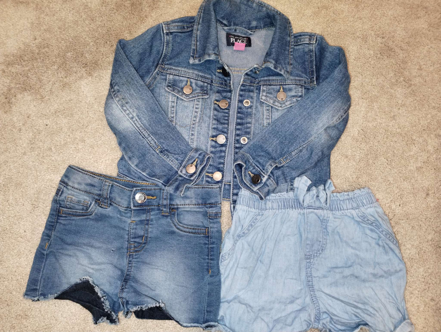 3T jean jacket and jean shorts, Kids 3T