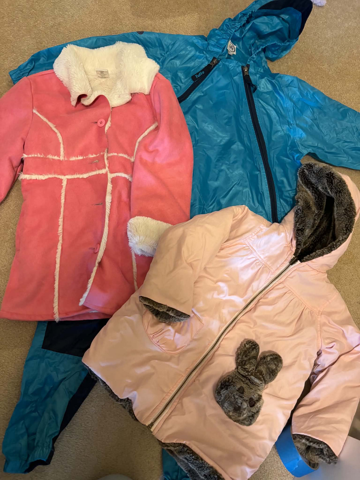 Girls Spring/Fall jackets and muddy buddy bundle, Kids 5/5T