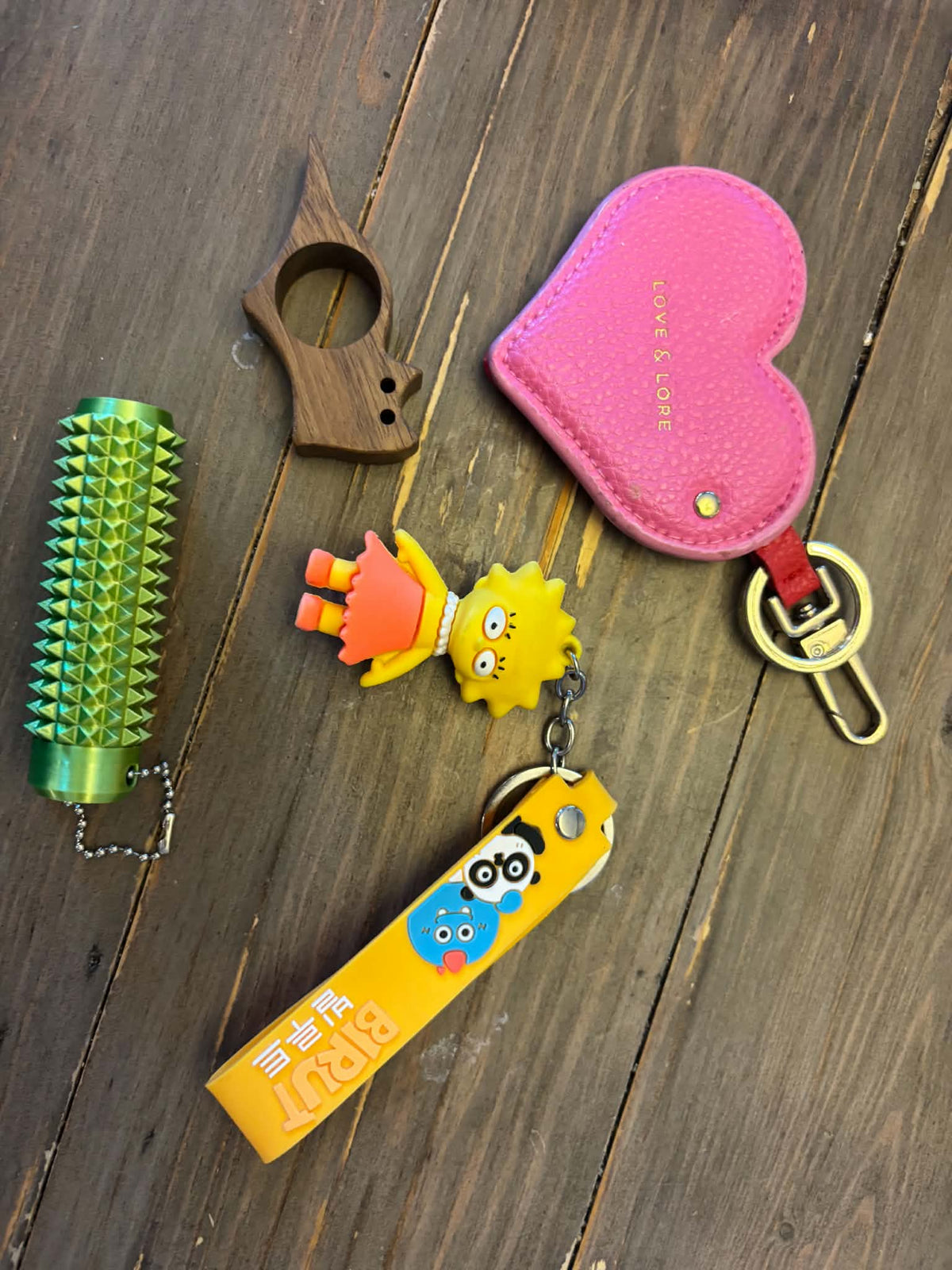 Keychain, fidgets, mirror, bookmark