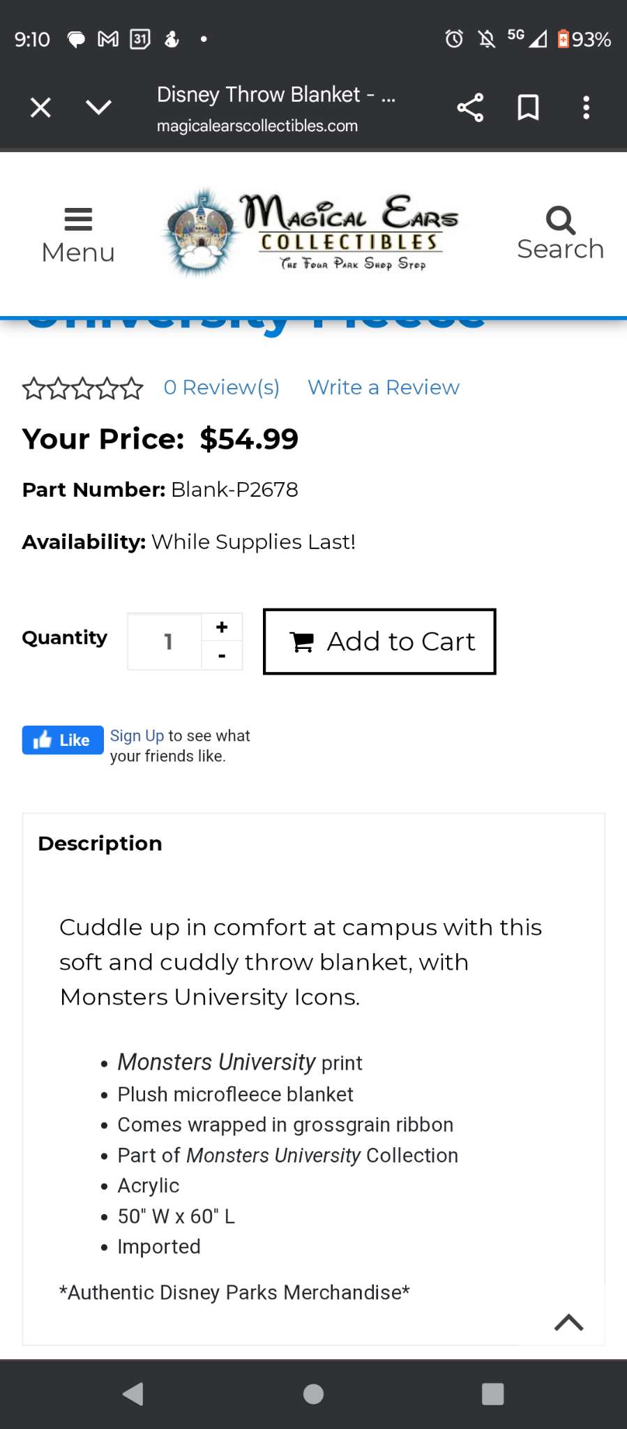 Monsters university blanket throw