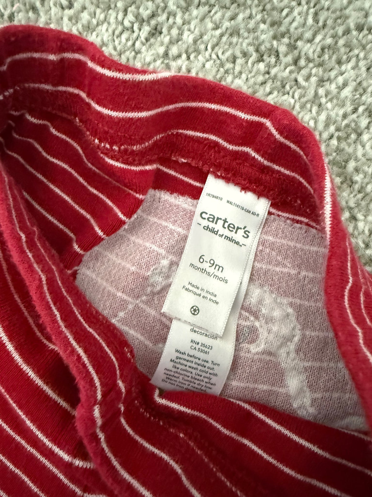 Santa pants carters 6-9 months , Kids 9 Month (6-9M)
