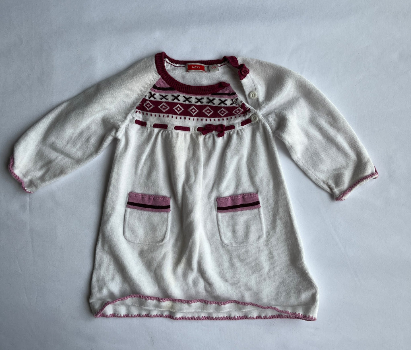 Mexx Baby Girls’ Sweater Dress – Size 3-6M, Kids 6 Month (3-6M)