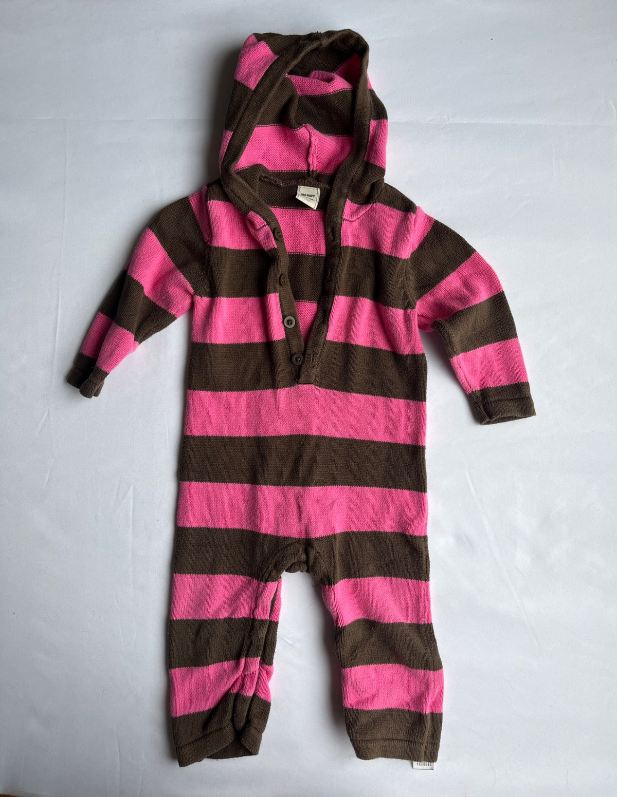 Girls Old Navy Hooded Striped Romper – 12–18 Months, Kids 18 Month (12-18M)