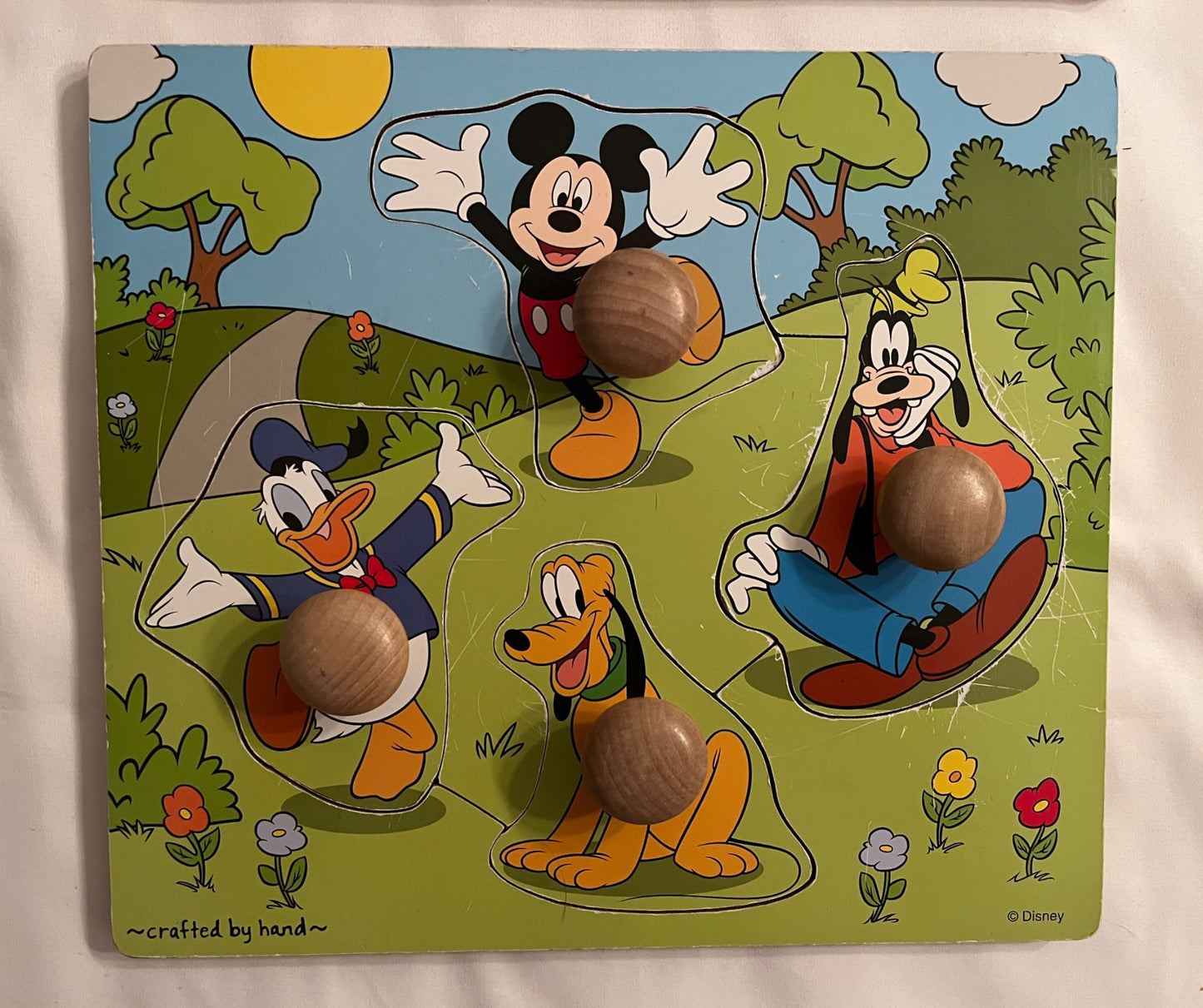 Melissa & Doug Farm Puzzle & Mickey Wooden Knob Puzzle Set