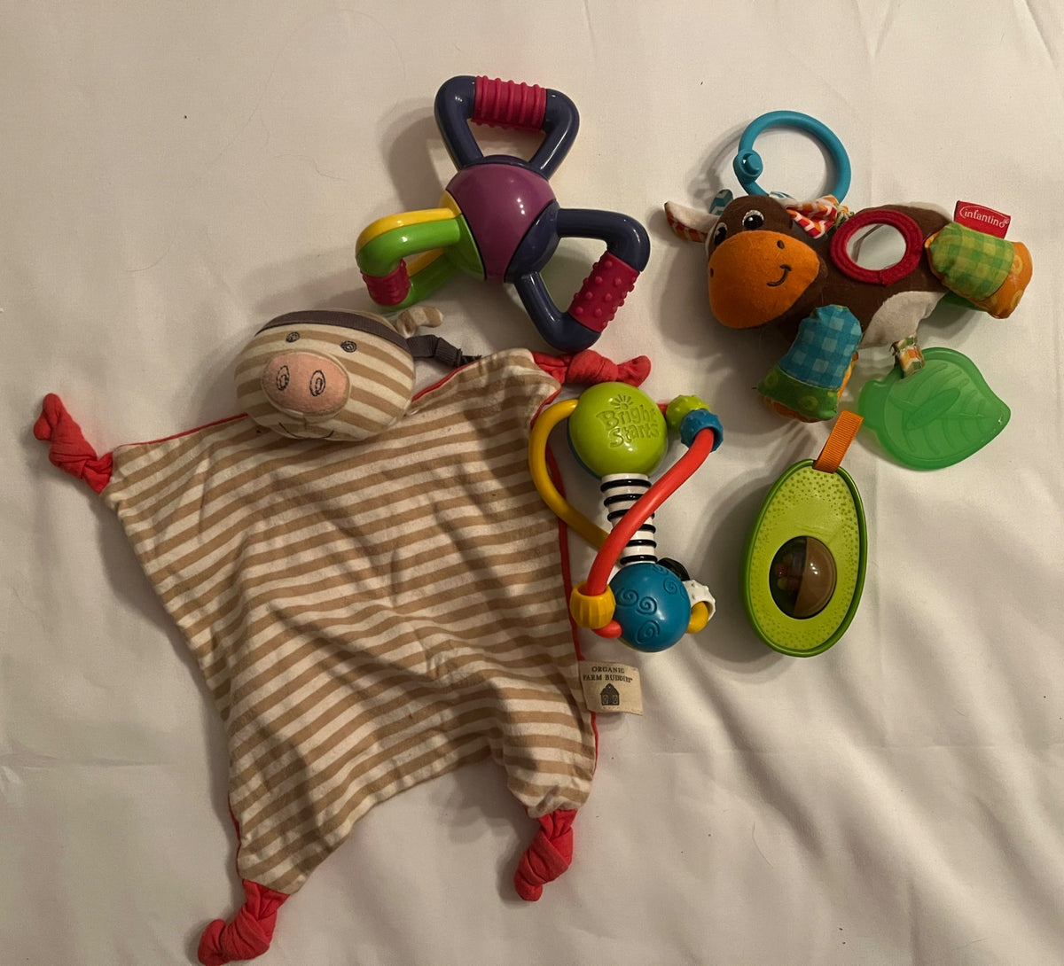 Baby Toy Bundle – Moose, Avocado, Pig Lovey & Rattles
