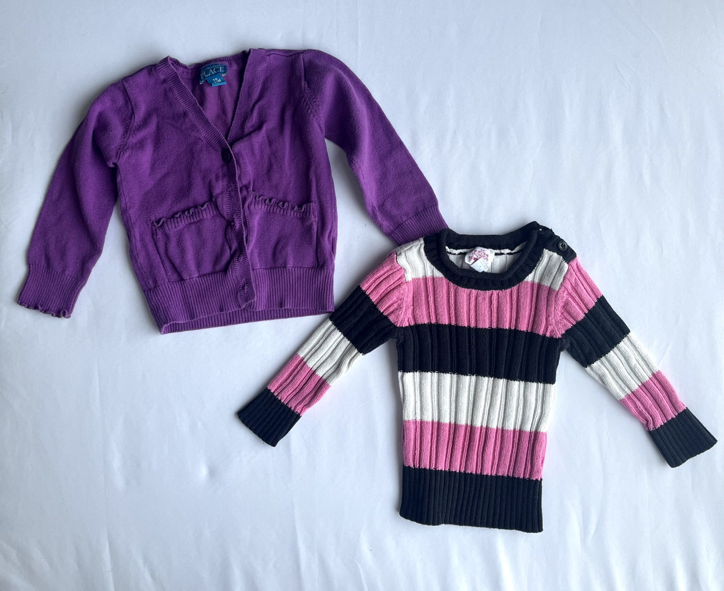 Children’s Place girls sweater bundle 18 months – cardigan & knit top, Kids 18 Month (12-18M)