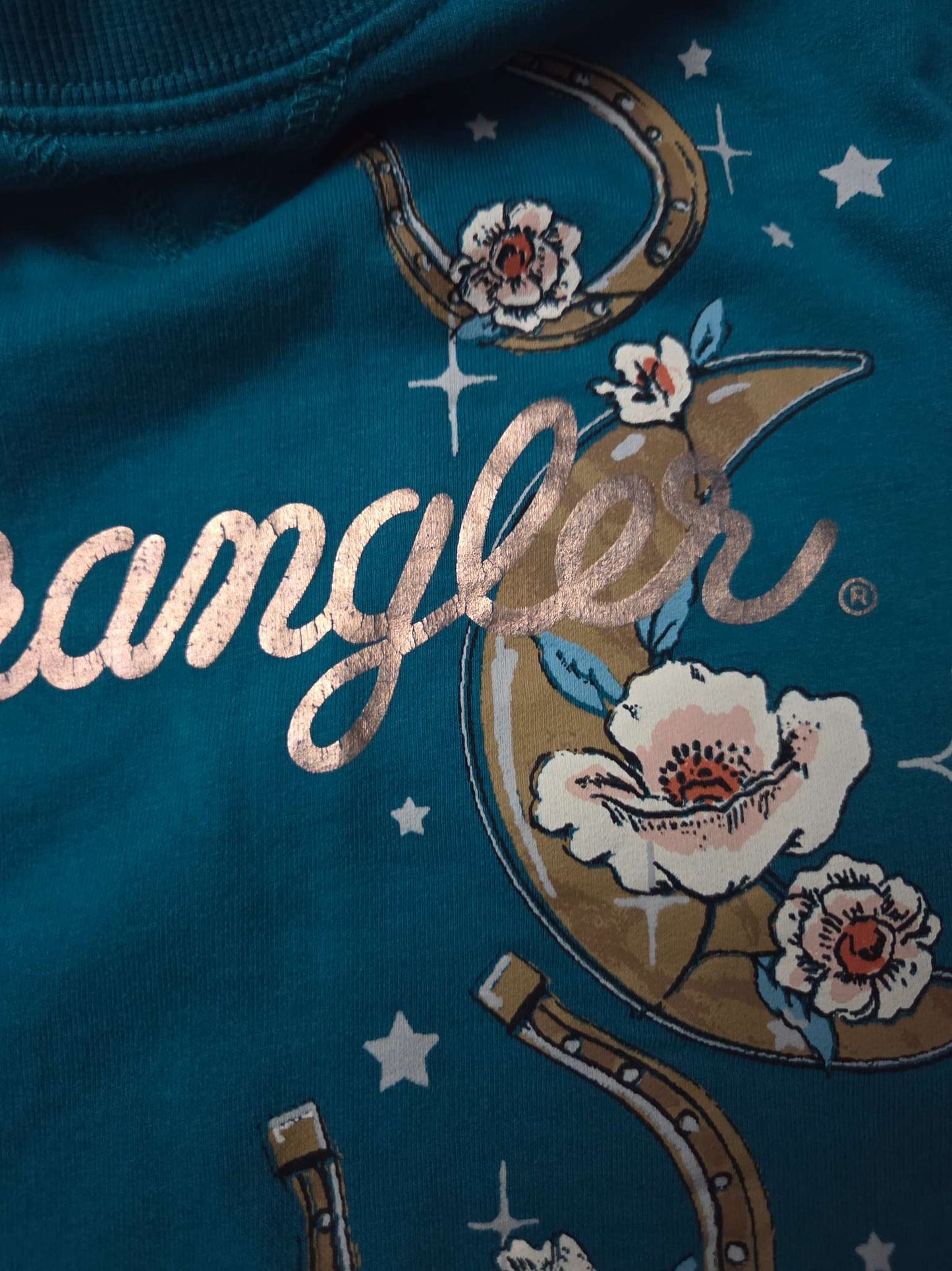 Wrangler sz 4-5 teal sweat top , Kids 4/4T