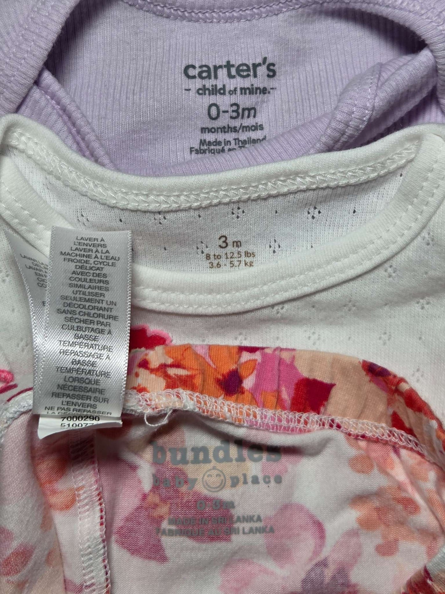 3pc set 0-3m Children's Place & Carters bodysuit & pants, Kids 3 Month (0-3M)