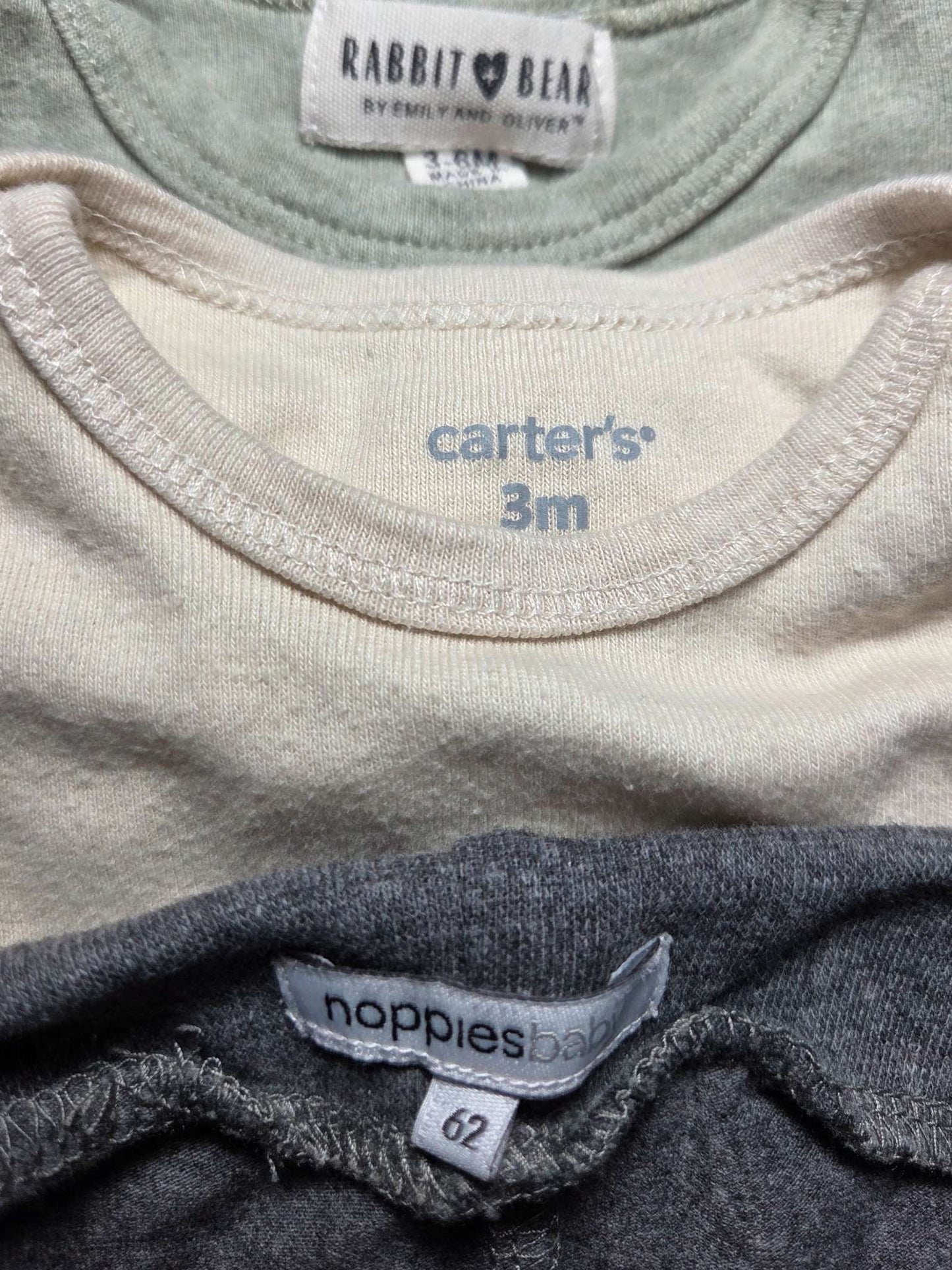 3pc bundle sz 3m Rabbit & Bear, Noppies green & grey , Kids 3 Month (0-3M)