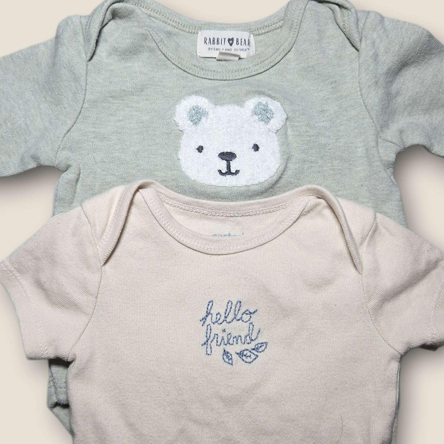 3pc bundle sz 3m Rabbit & Bear, Noppies green & grey , Kids 3 Month (0-3M)