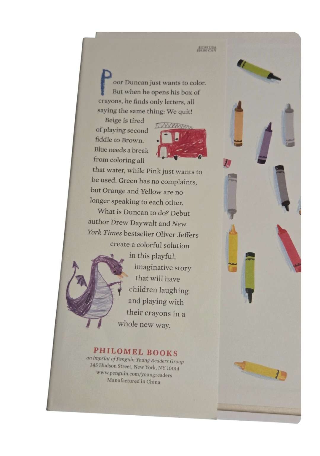 The Day the Crayons Quit large hard cover book