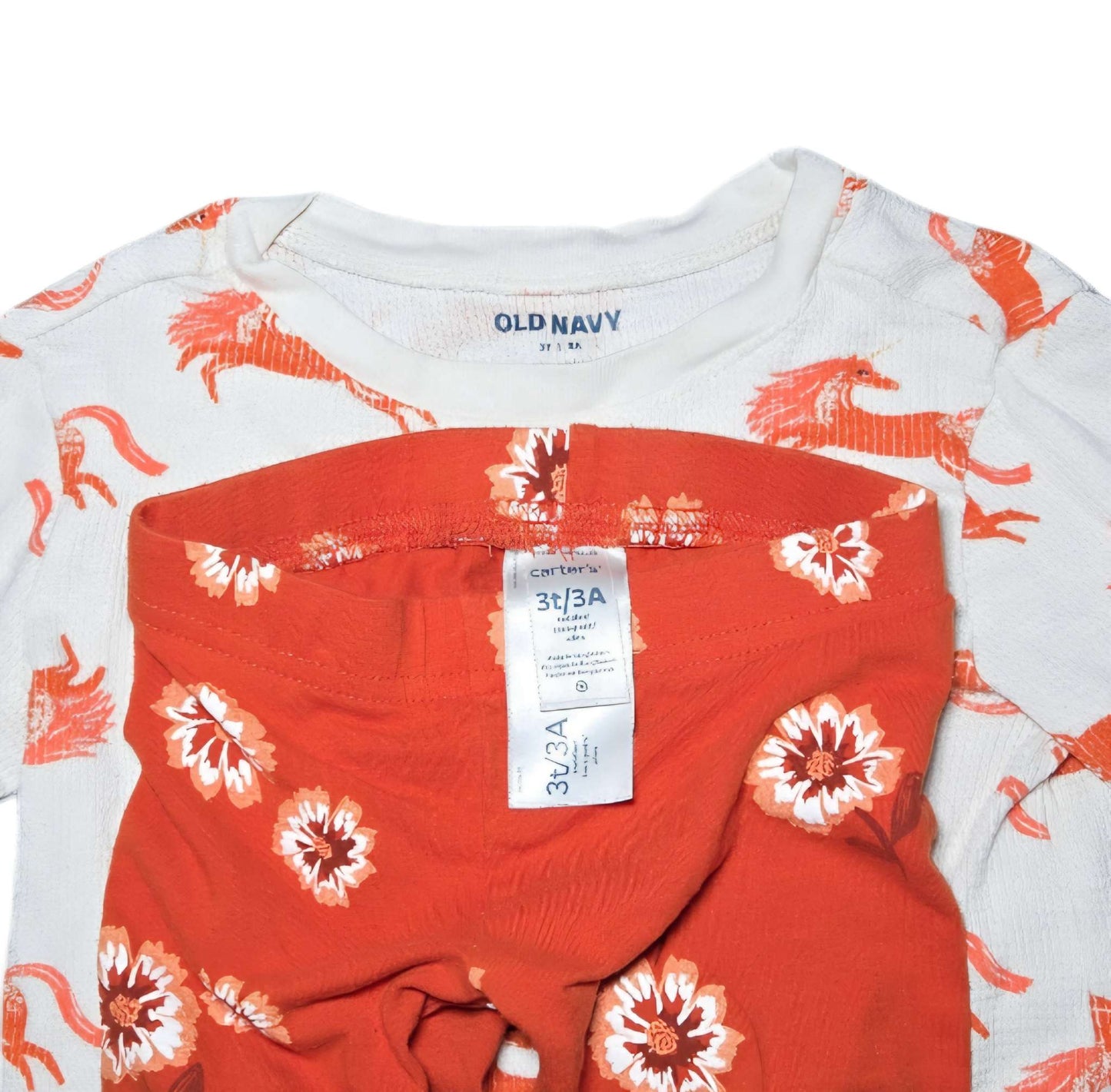 2pc Carter's leggings & Old Navy horse patterned top, Kids 3T