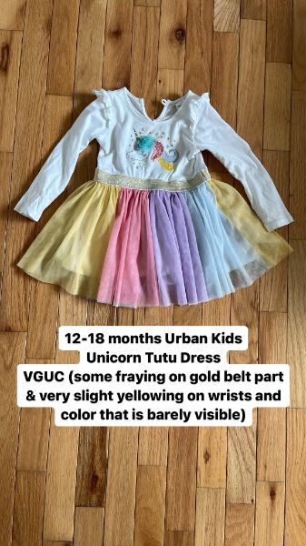 12 month Unicorn Tutu Dress, Kids 18 Month (12-18M)