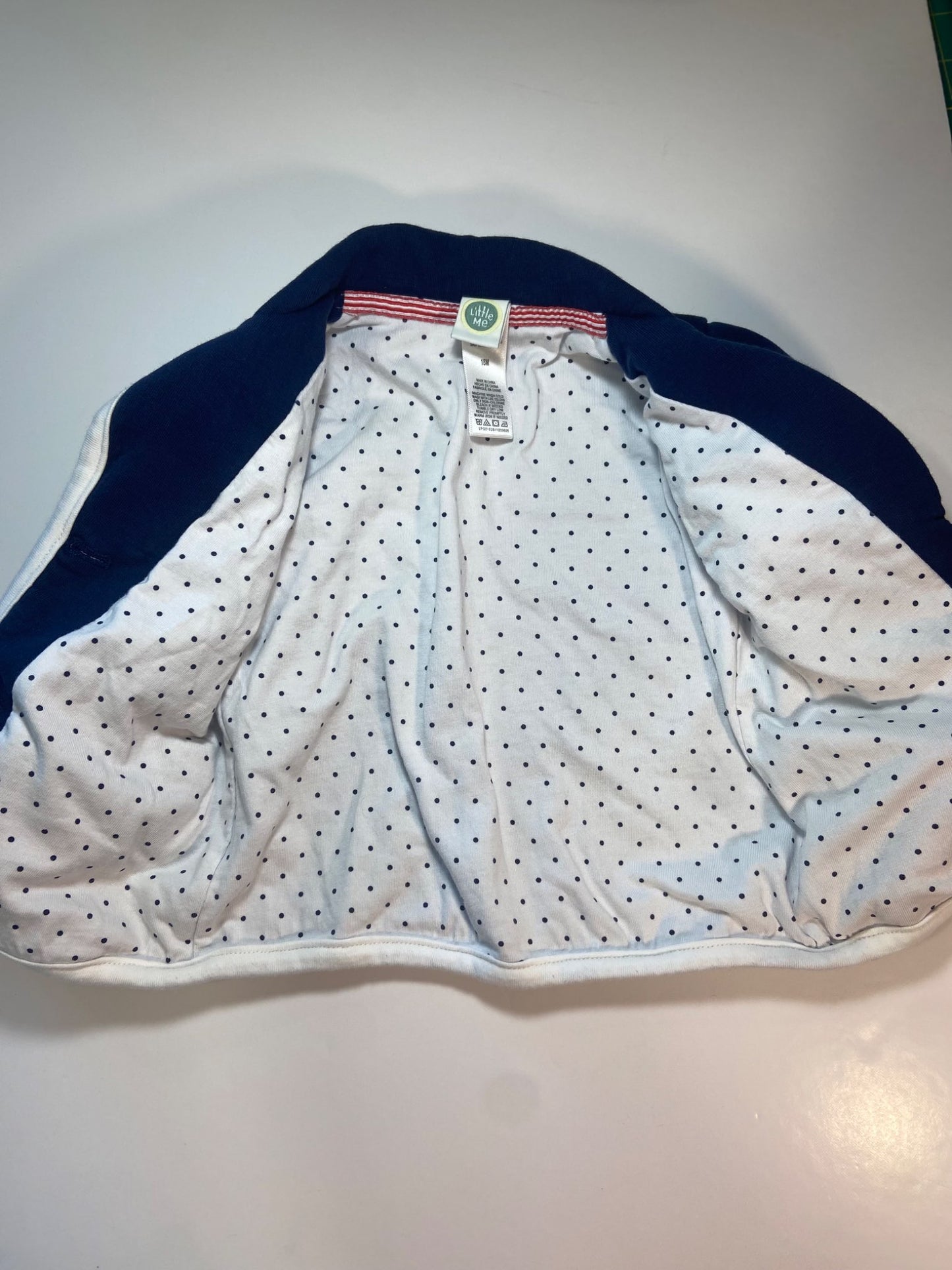 Little Me Navy Blazer with White Trim and Red Bow, Kids 18 Month (12-18M)