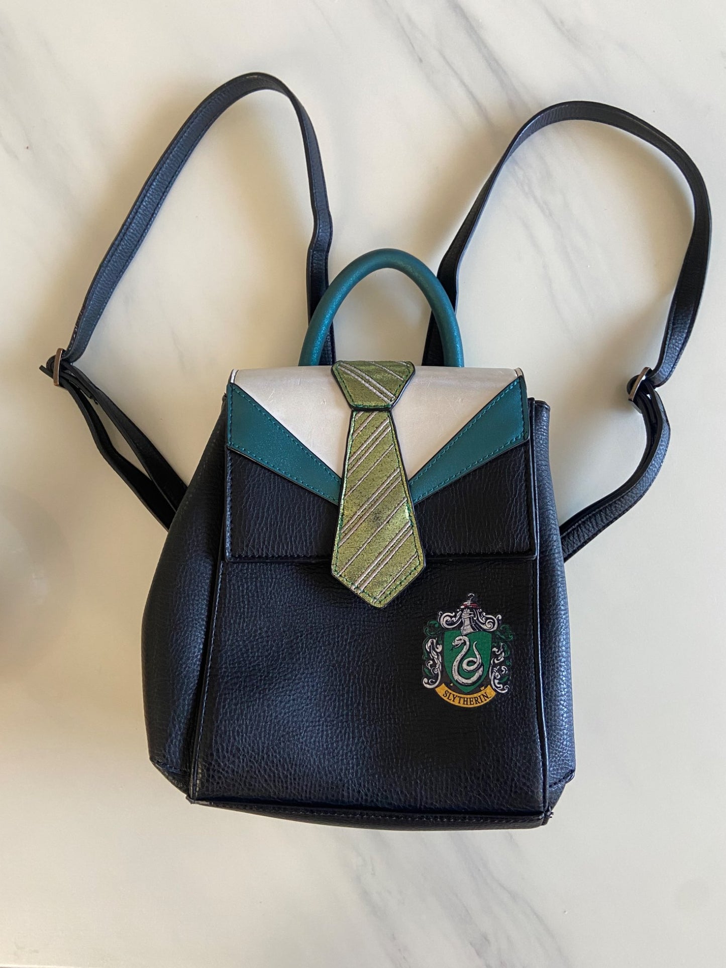 Danielle Nicole Harry Potter Slytherin Themed Black and Green Backpack