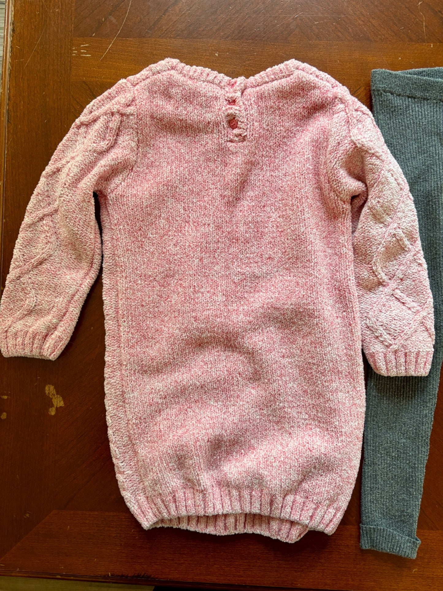 2 pcs Girls Sweater Dress Outfit with Leggings (Retails $20), Kids 3T