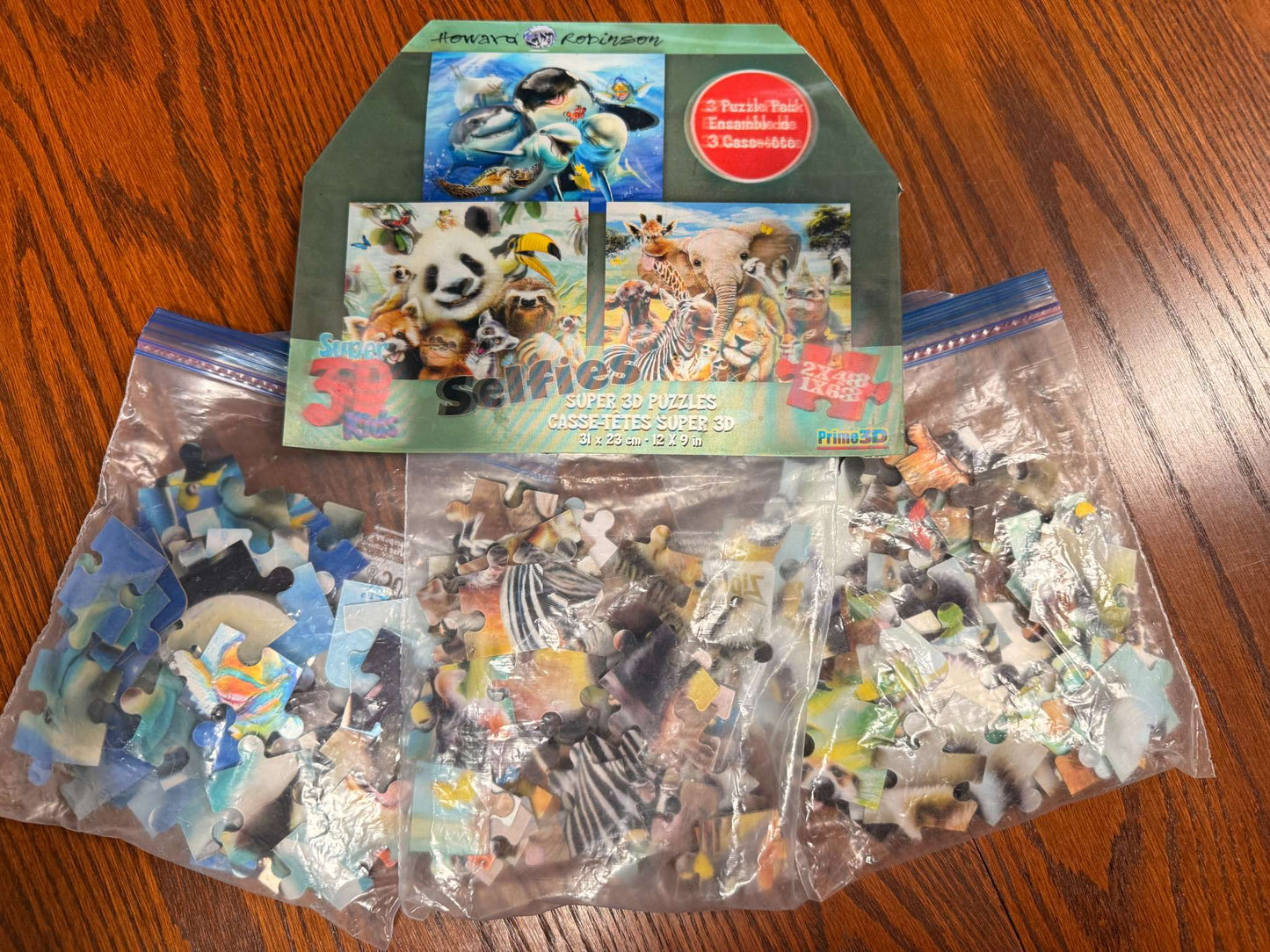 "3D" 3 Puzzle pack - Animal/wildlife themes. Retails