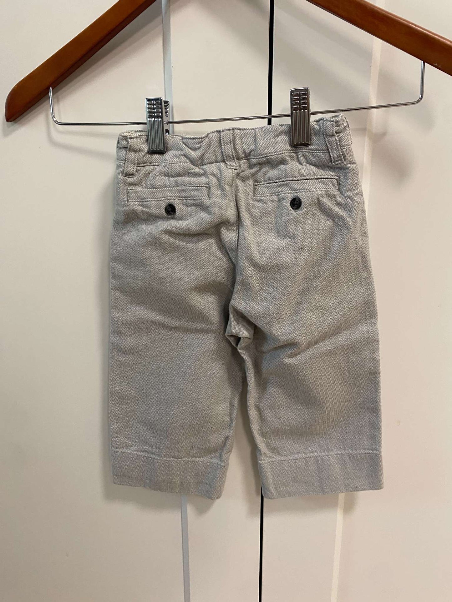 Grey herringbone cotton dress pants, Kids 18 Month (12-18M)