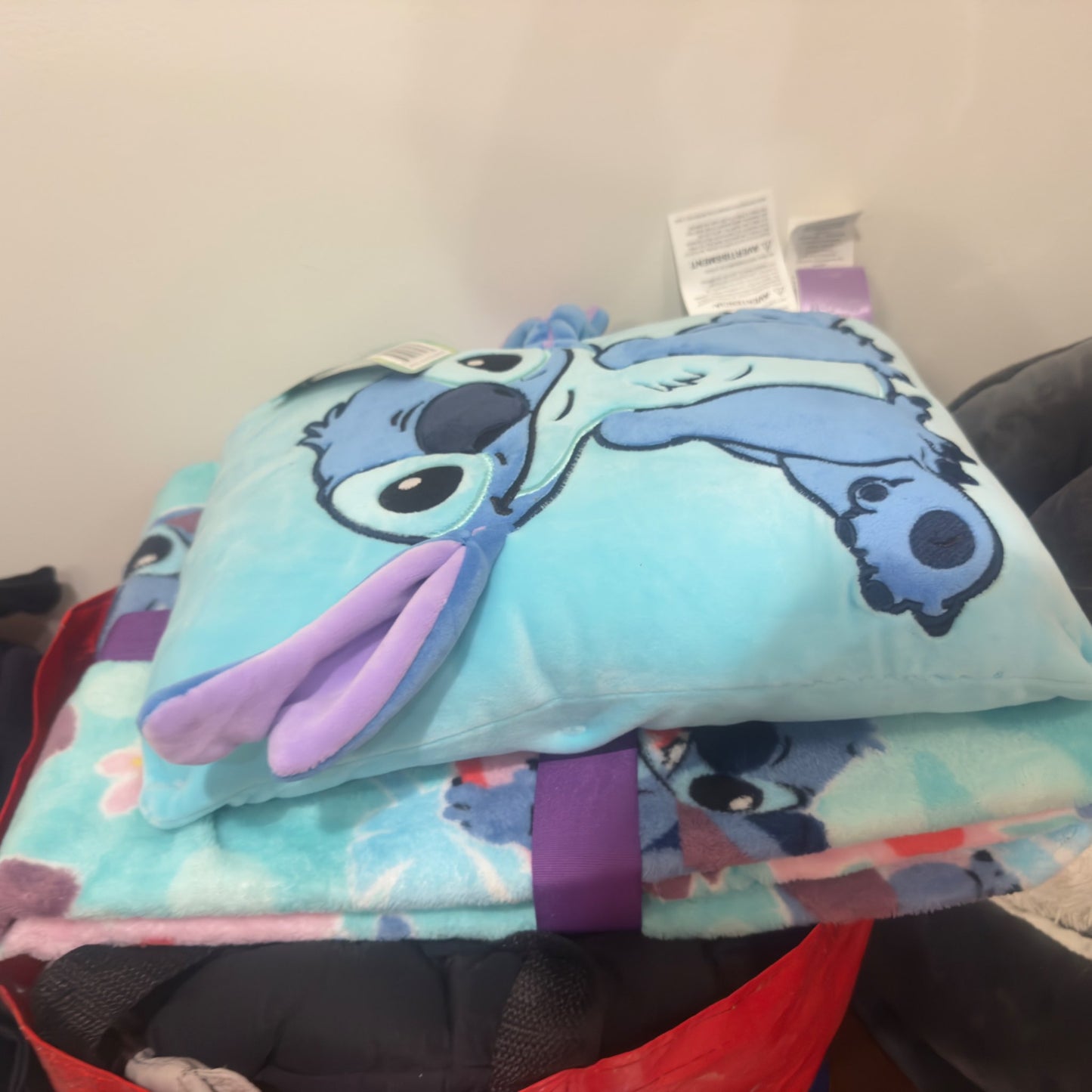 Stitch blanket and pillow