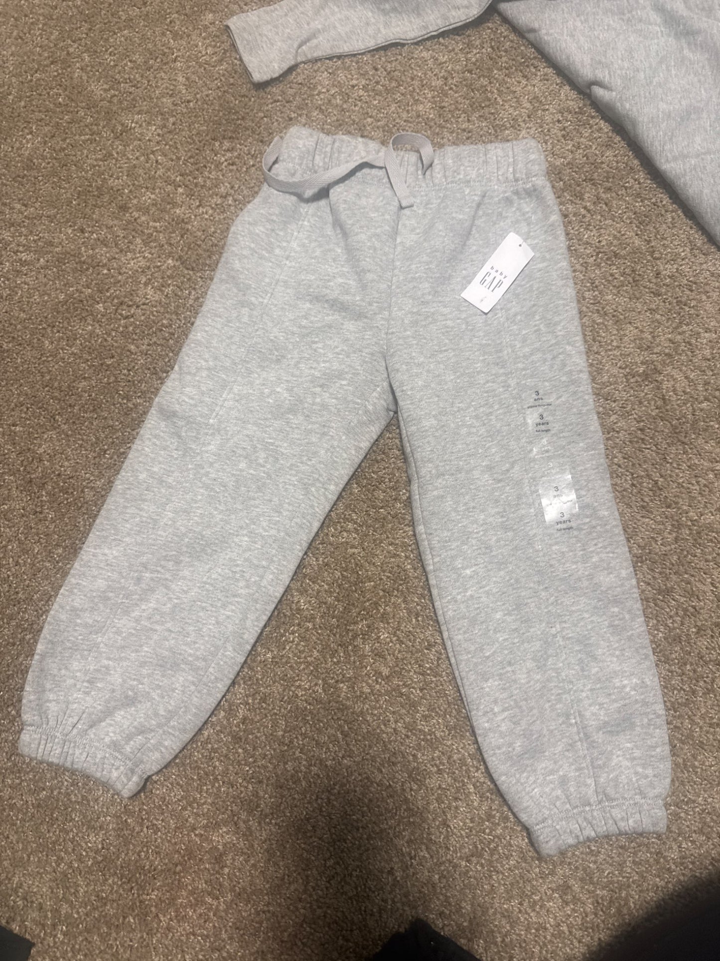 Size 3 gap sweatpants and long sleeve shirt new with