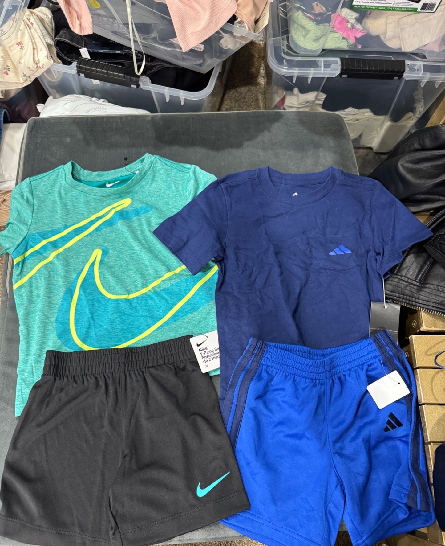 Size 3 Nike and adidas short sets , Kids 3T
