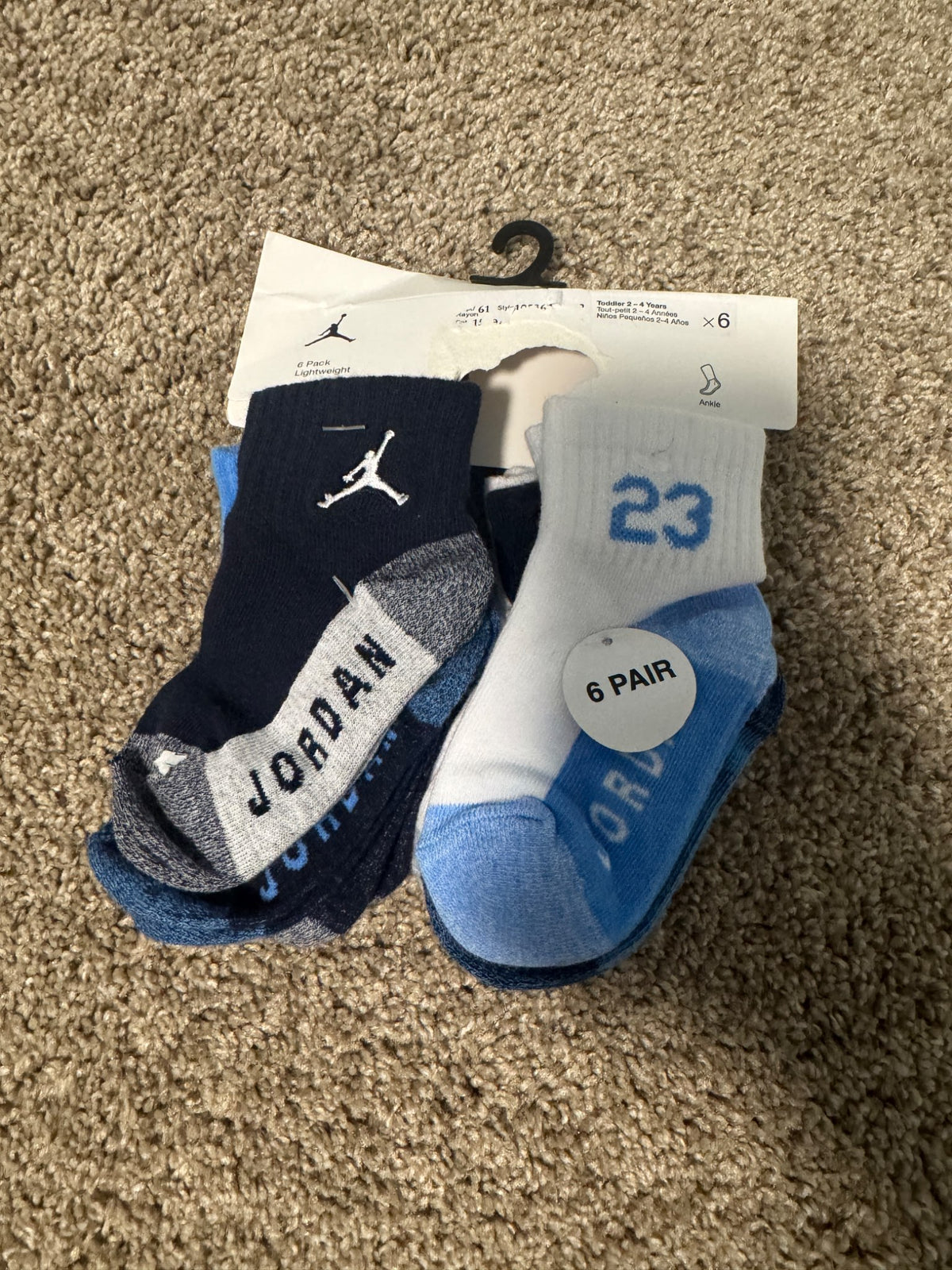 New Jordan socks size 2-4 years