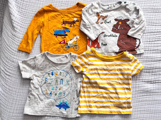 4 x T-shirts 3-6 months, Kids 6 Month (3-6M)