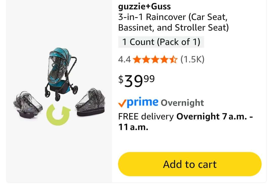 3 in 1 Raincover for Stroller - for Carseat, Bassinet, and Stroller