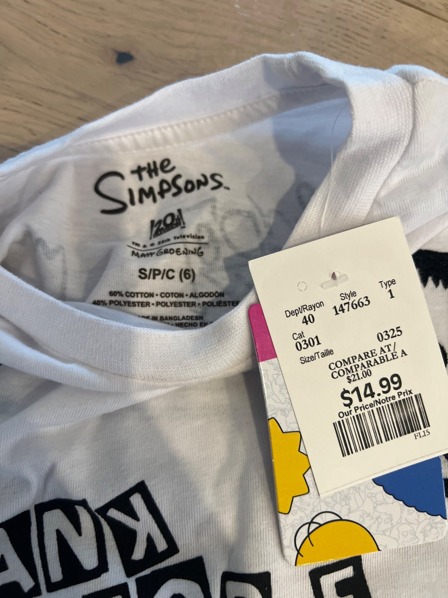 NWT the simpsons t shirt , Kids 6/6X