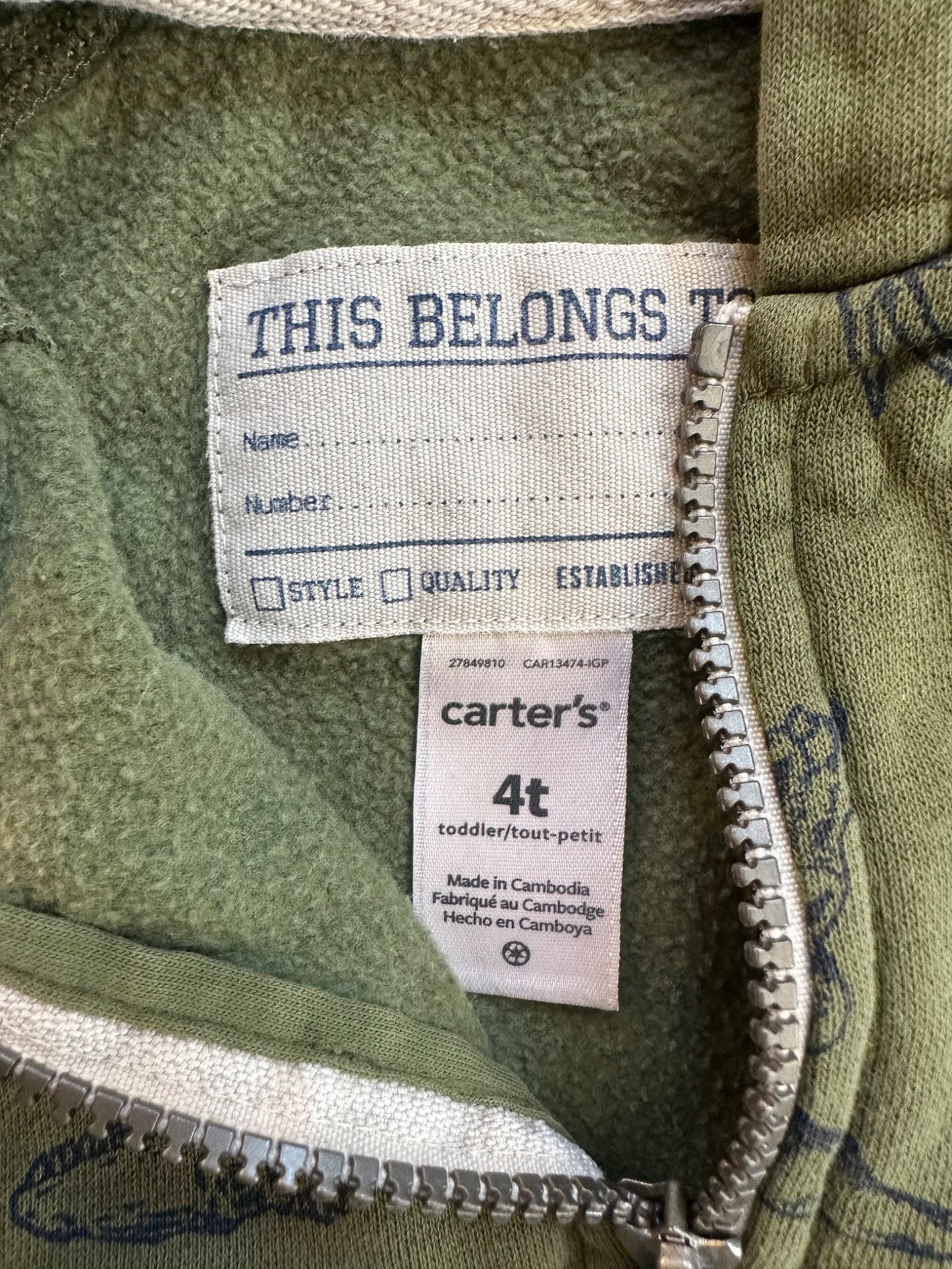 2 hoodies, Billabong and Carters, 4T, VGUC , Kids 4/4T