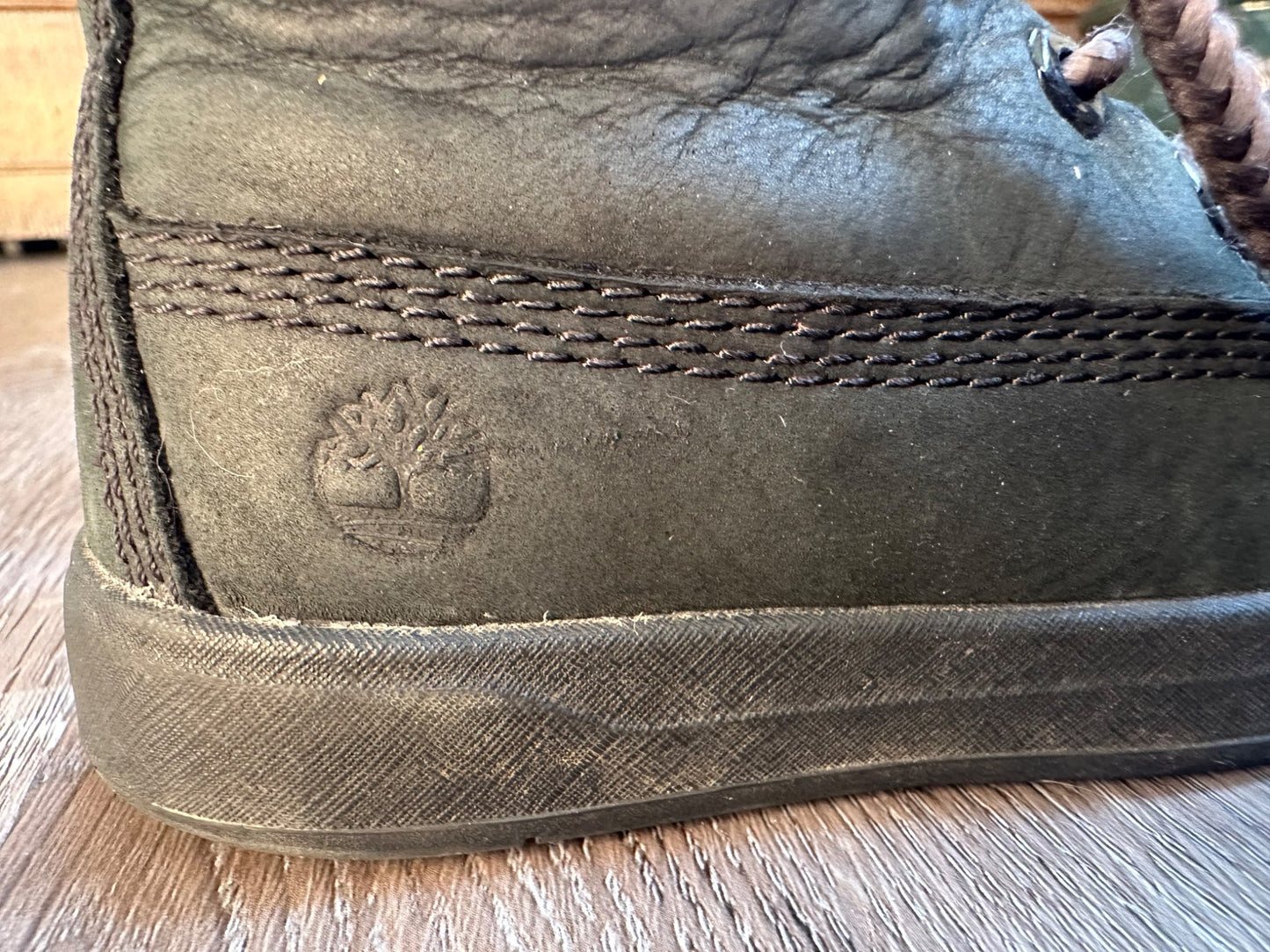 Timberland leather boots, size 6, side zipper and laces, Shoes 6 (Walkers:12-24 mth)