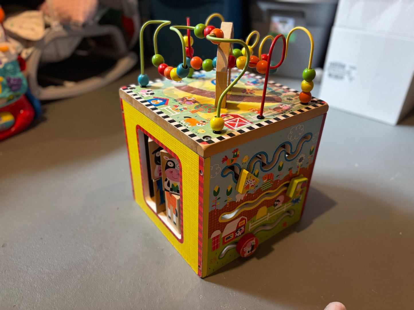 Large wood play cube