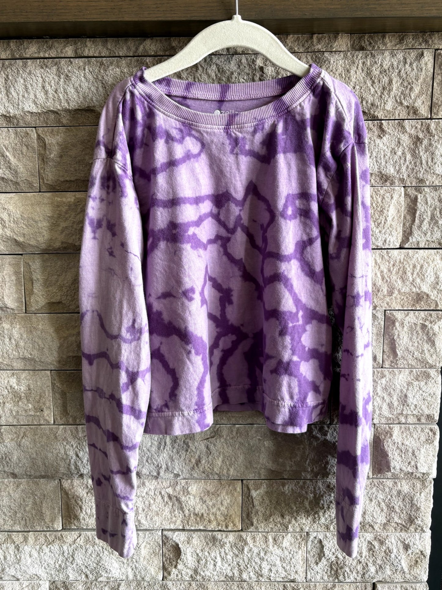 Zella - EUC Long Sleeve Purple tie-dye shirt, Size L (10/12), Kids 10