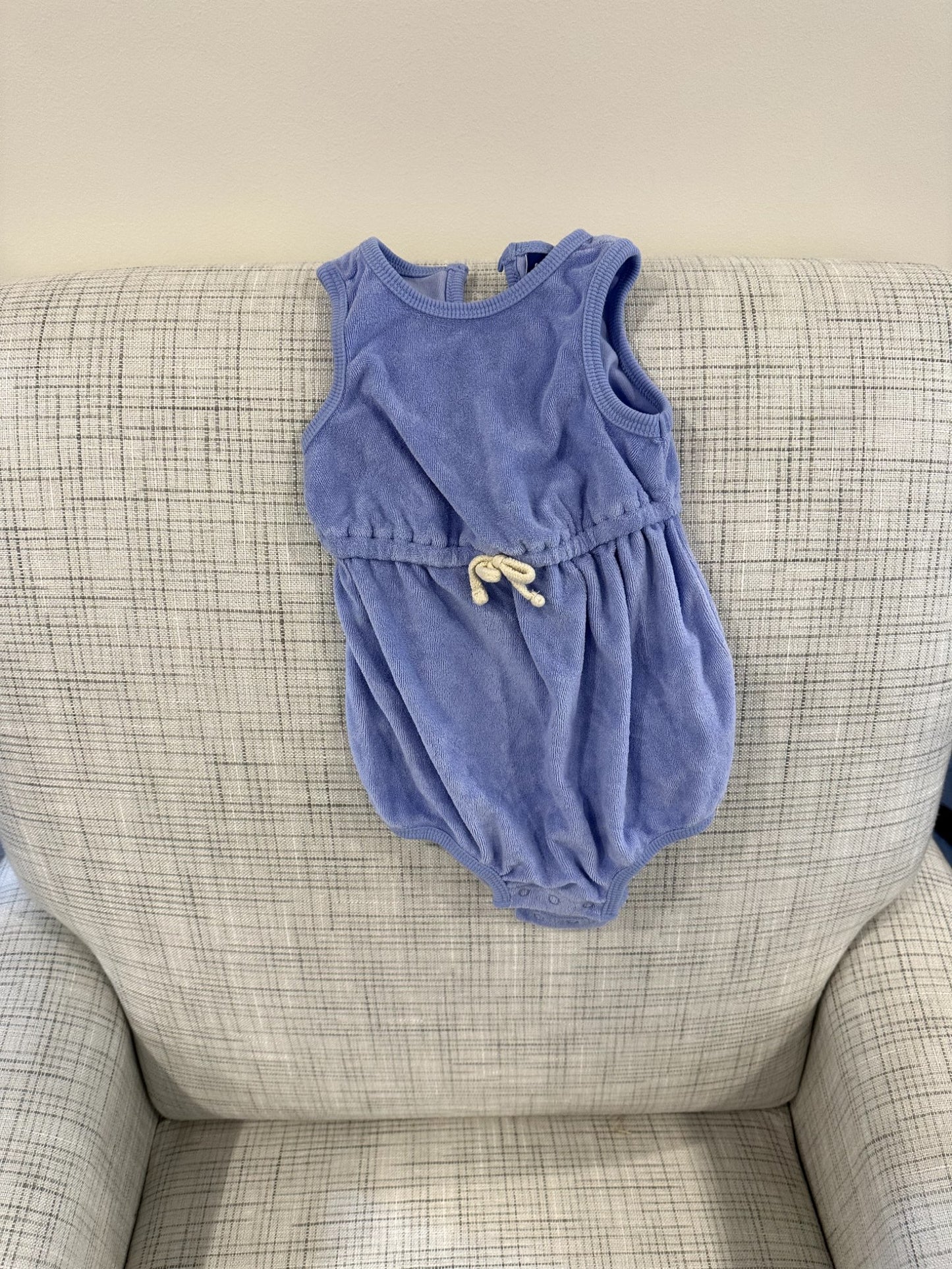 Blue Towel Romper, Old Navy, 6-12M, Kids 12 Month (9-12M)