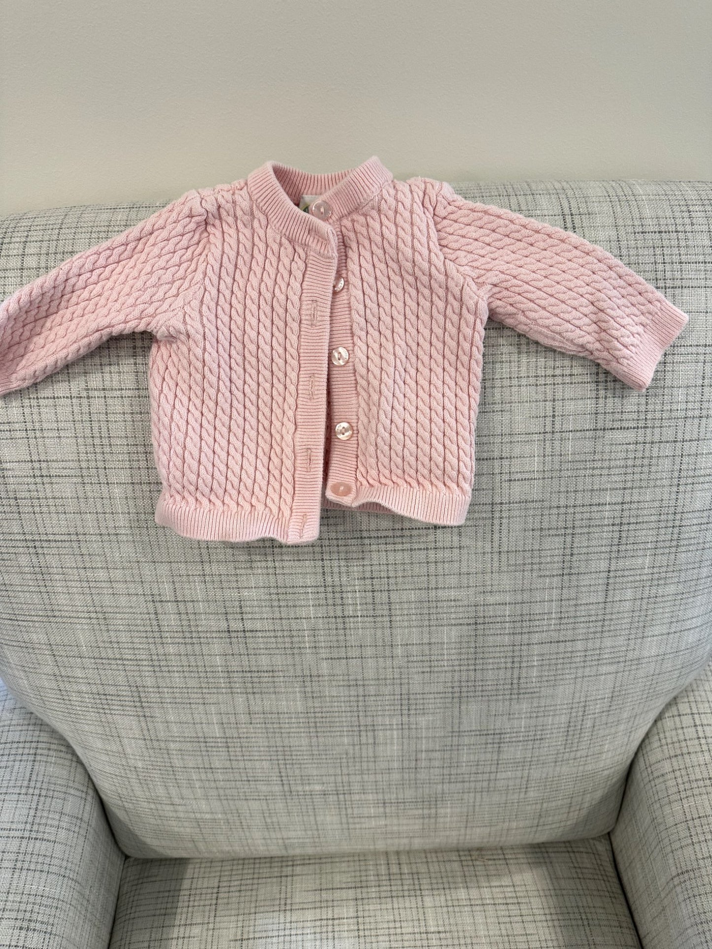 Little Me Pink Knit Cardigan, 3M, Kids 3 Month (0-3M)