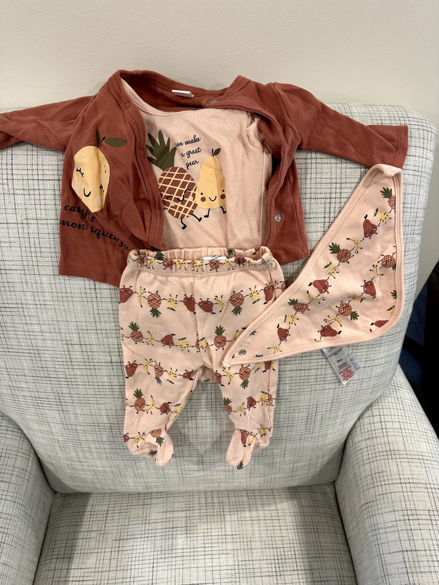 Fruit Outfit Set, PL Baby, 3M, Kids 3 Month (0-3M)