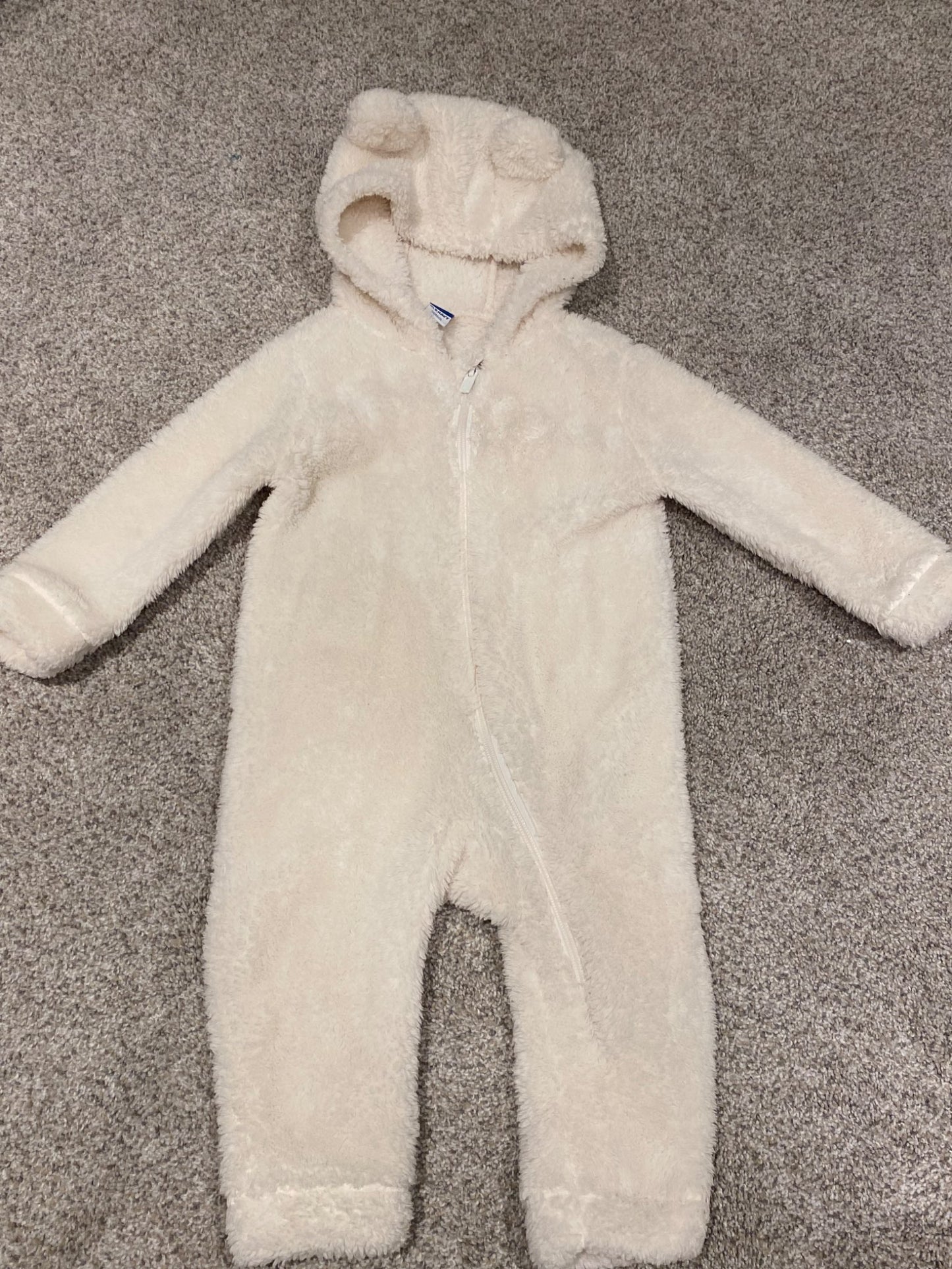 24 months white bear bunting suit, Kids 24 Month (18-24M)