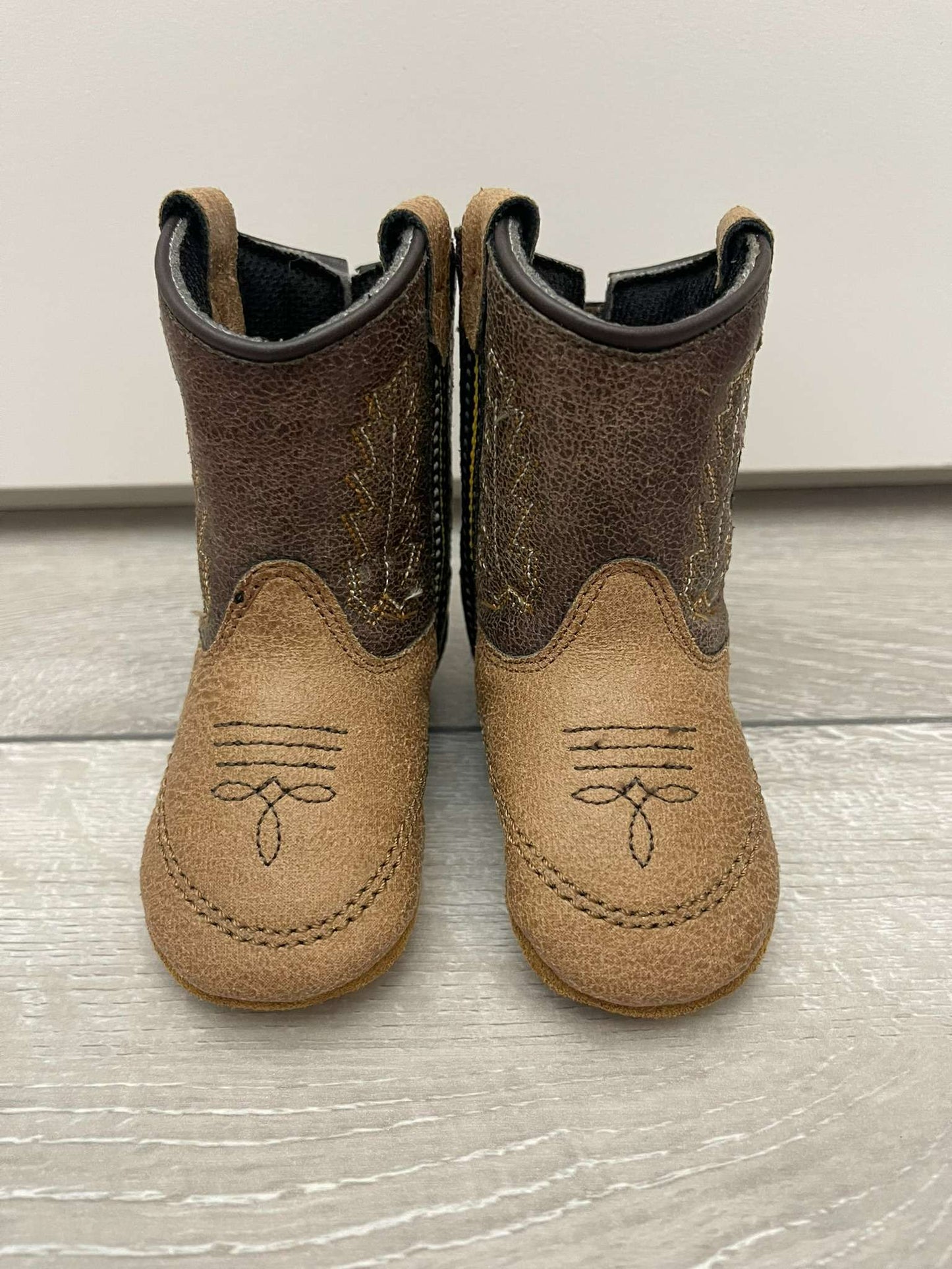 Old West Poppets Vintage Tan & Brown Baby Boots - Never Worn!, Shoes 1 (Baby: 0-12 mth)
