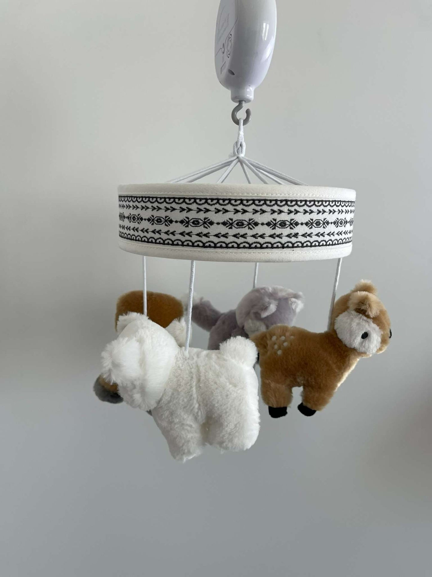 Levtex Baby Musical Mobile - Taupe and Grey Woodland Themed Plush