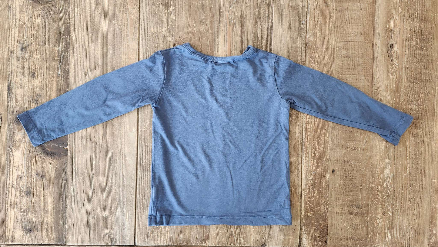 Haven Kids, blue long sleeve bamboo shirt, 18-24M, VGUC, Kids 24 Month (18-24M)