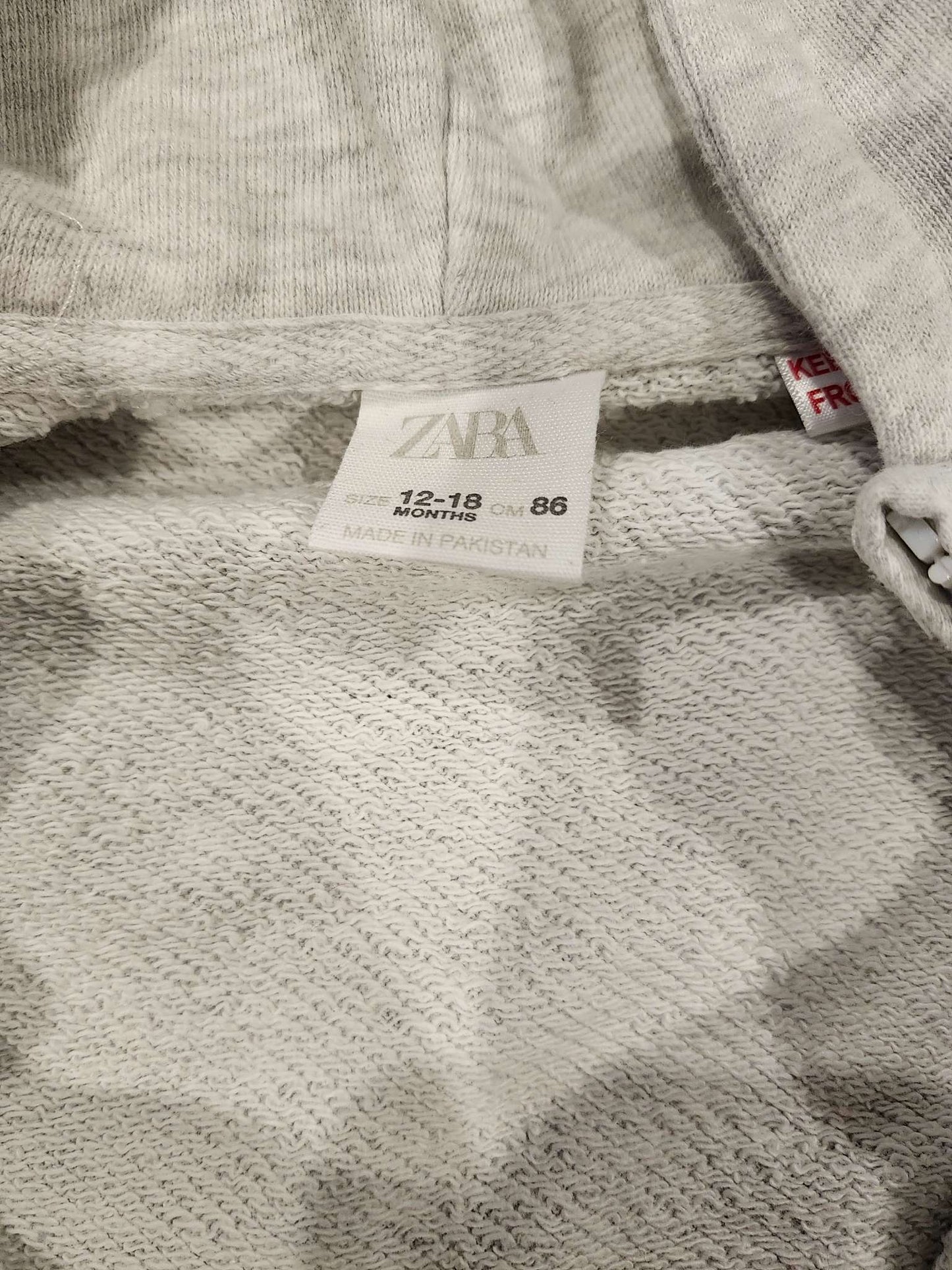 Zara zip up hoody, 12-18M, EUC, Kids 18 Month (12-18M)