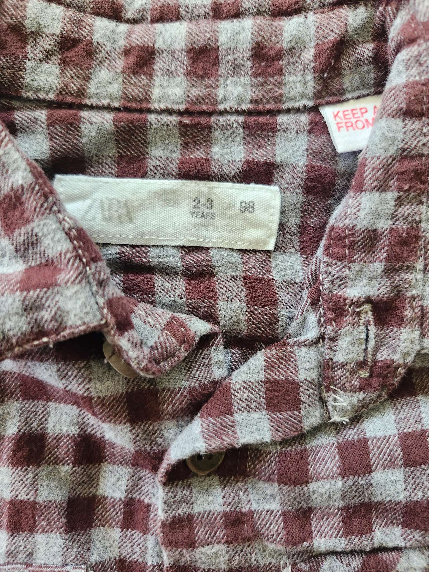 Zara plaid shirt, 2-3T, Kids 2T