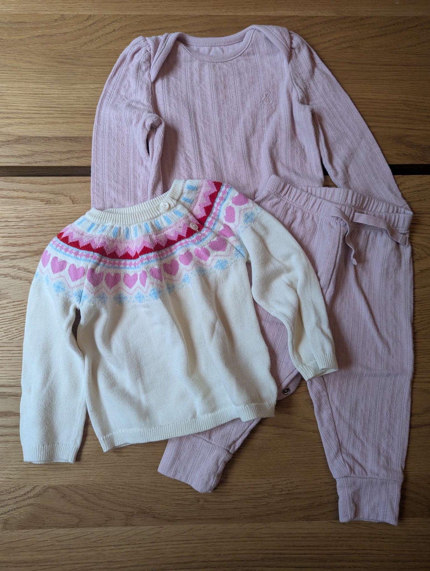 Onesie Set and Sweater, Kids 12 Month (9-12M)