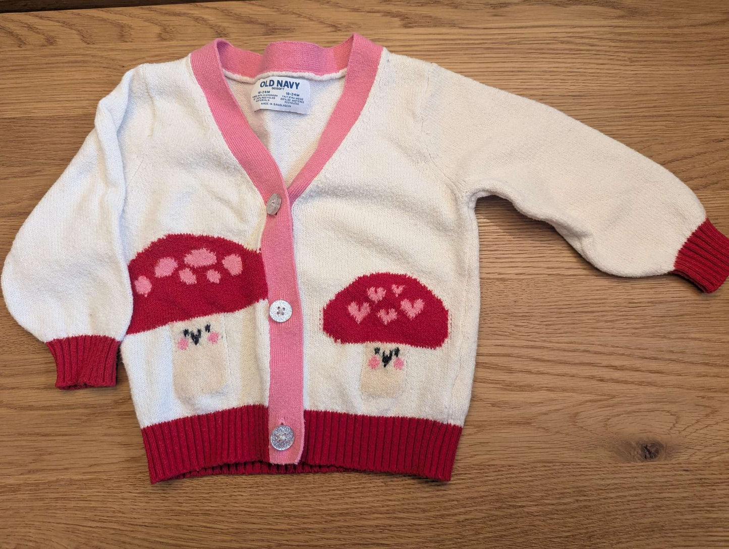 Old Navy Mushroom Knit Cardigan, Kids 24 Month (18-24M)